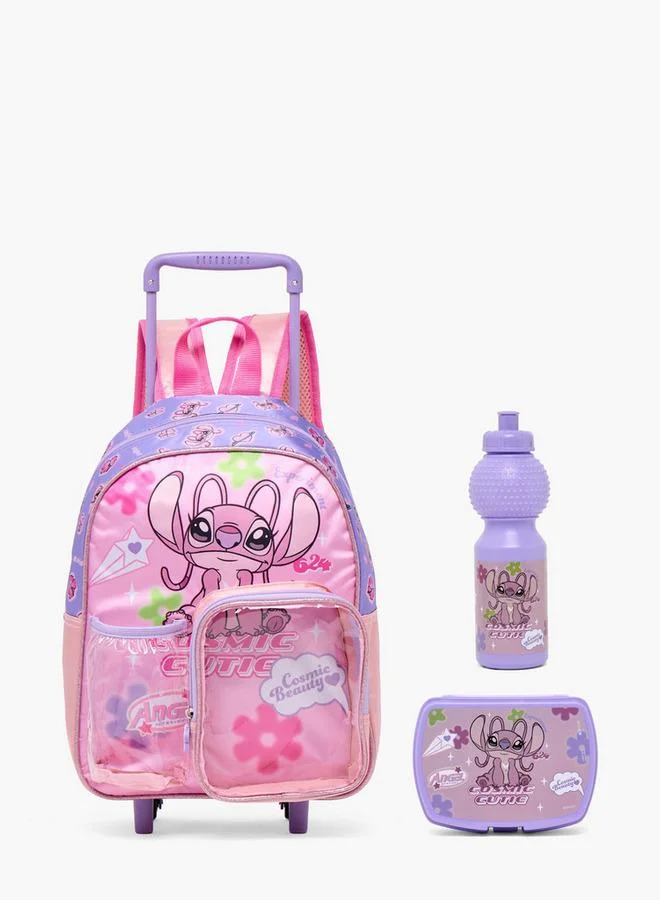Disney Angel Print 3-Piece Backpack For Kids 13+ Years With Lunch Box And Water Bottle