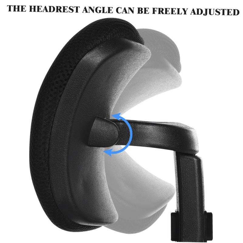 Adjustable Neck Support Headrest Pillow for Office Chairs Black Easy Installation - Image 4