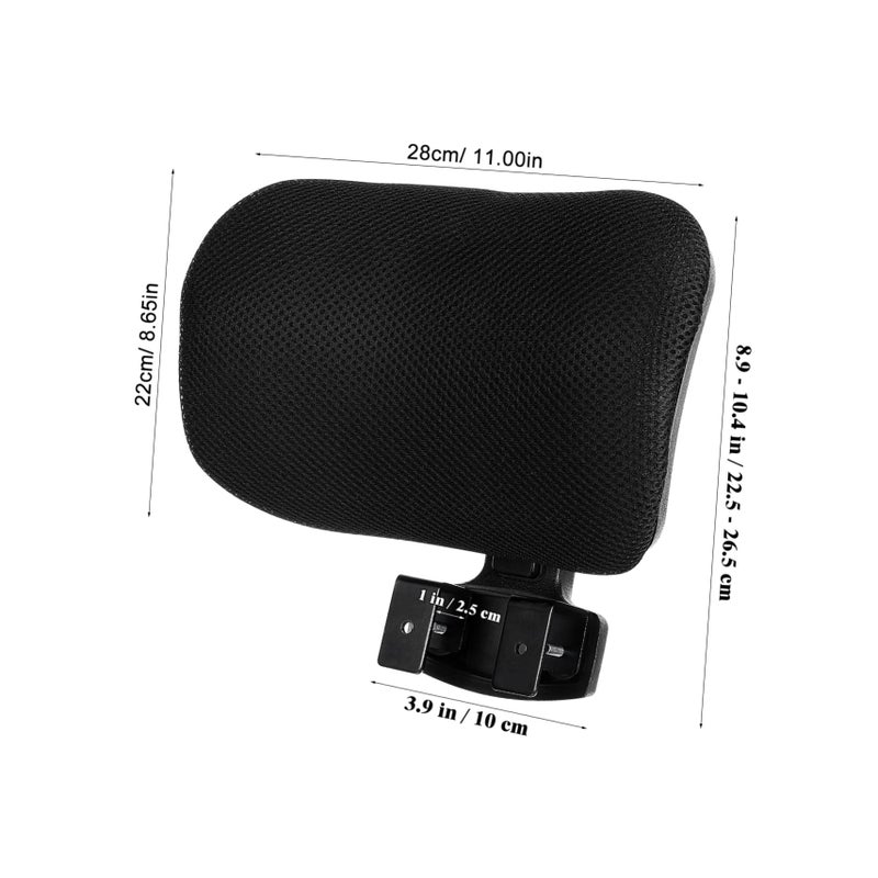 Adjustable Neck Support Headrest Pillow for Office Chairs Black Easy Installation - Image 3