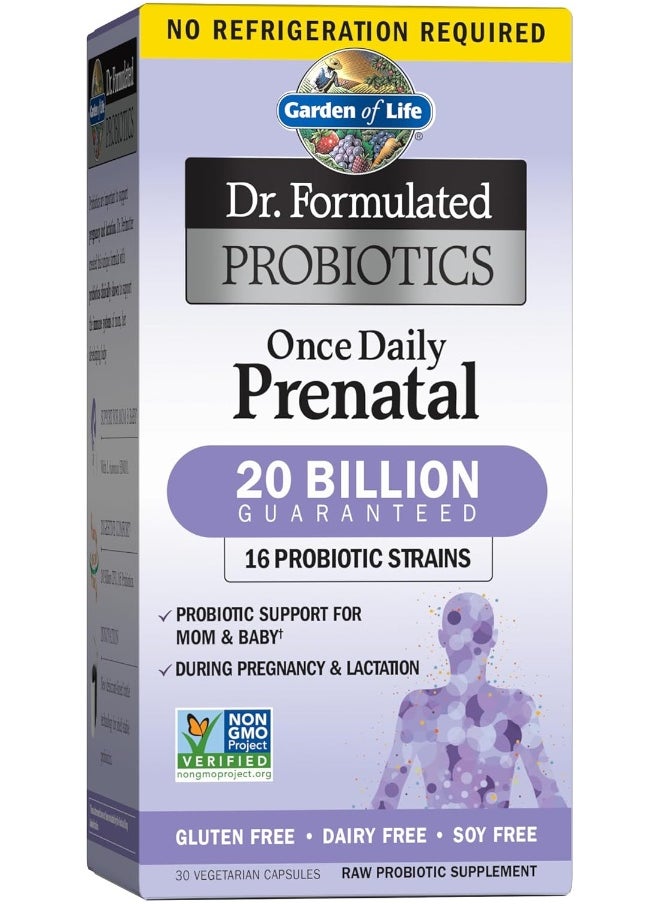Garden of Life - Dr. Formulated Probiotics Once Daily Prenatal Acidophilus And Bifidobacteria Probiotic Suppor 30 Vegetarian Capsules - Image 1