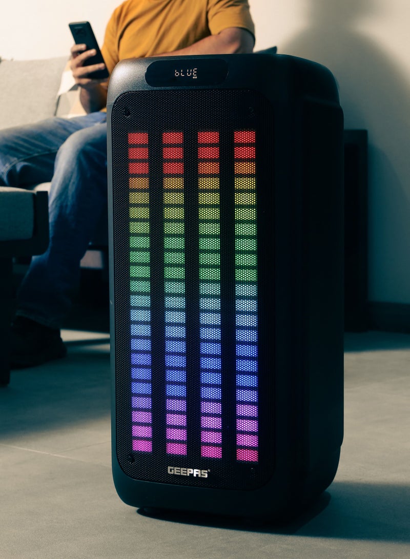 GEEPAS Rechargeable Professional Bluetooth Speaker with Wireless Microphone and Remote Control  - Image 1