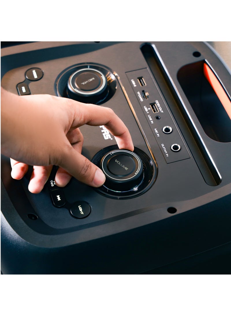 GEEPAS Rechargeable Professional Bluetooth Speaker with Wireless Microphone and Remote Control  - Image 3