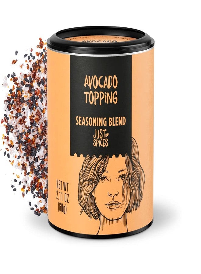 Just Spices مزيج توابل الأفوكادو من جست سبايسز، 60 غرام | مزيج توابل للأفوكادو | يُستخدم أيضًا لتحسين مذاق الأطباق والسلطات | يحتوي على السمسم الأسود والطماطم والفلفل الحار والملح الهرمي وغيرها - Image 1
