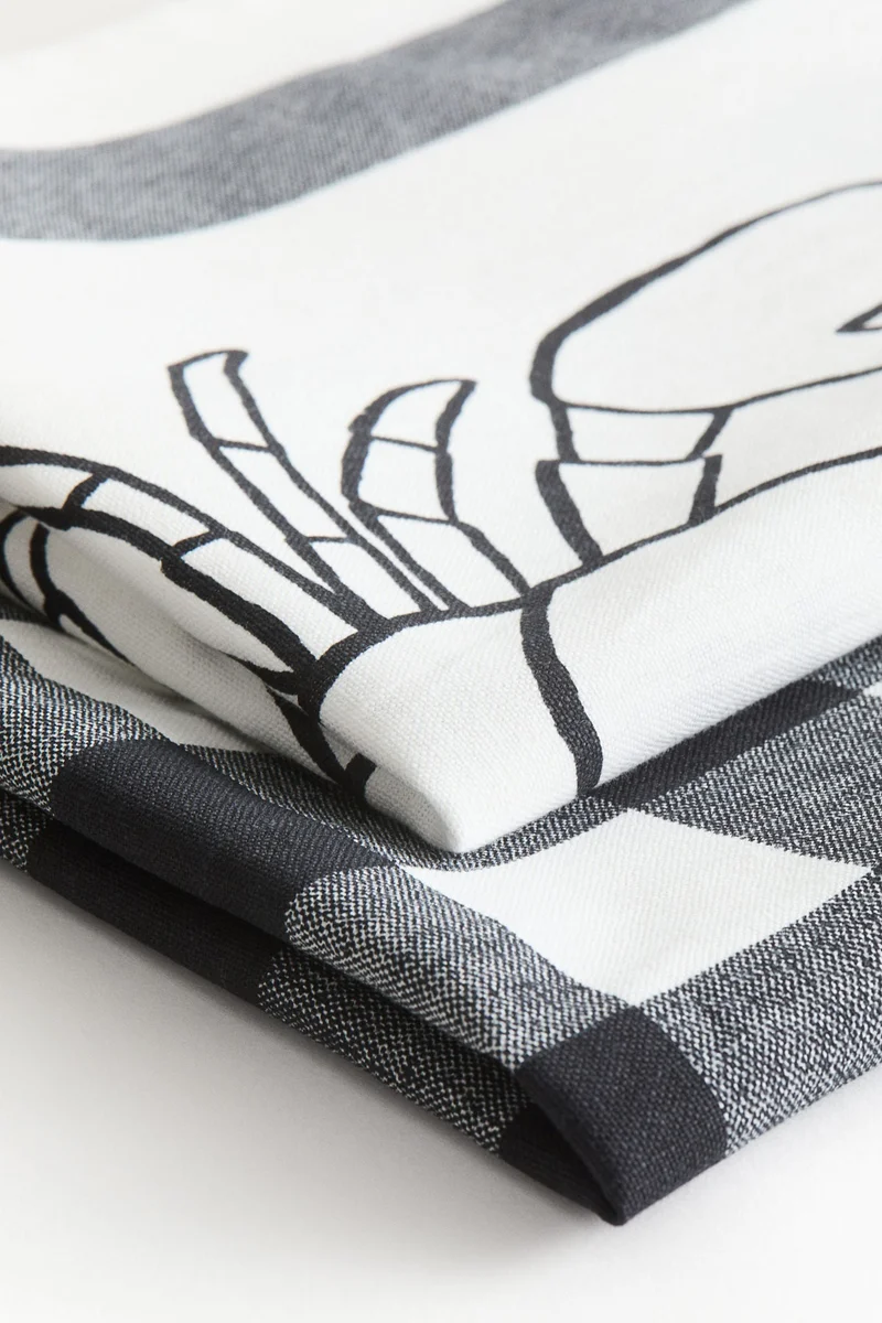 اتش اند ام مناشف شاي - عبوة من قطعتين