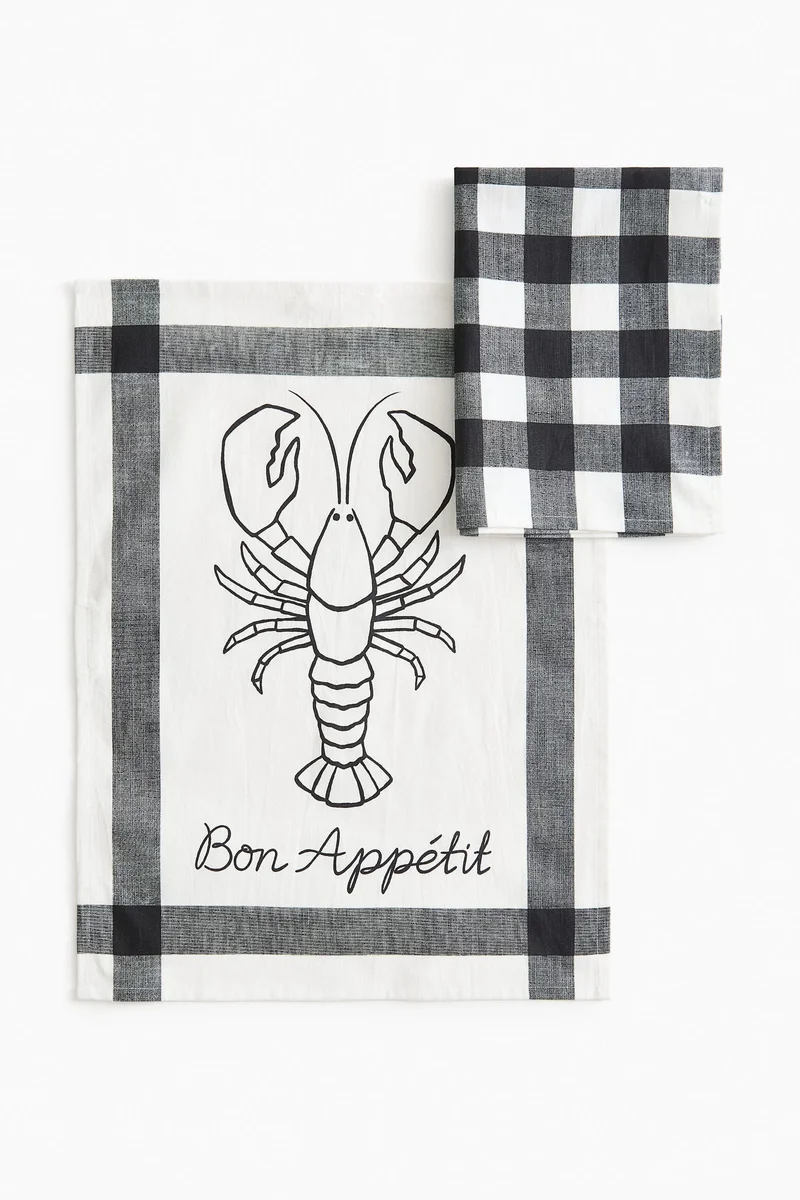 اتش اند ام مناشف شاي - عبوة من قطعتين