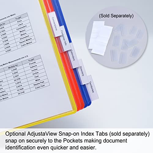 Ultimate Office AdjustaView Easy-Load Replacement Pockets - Fits Ultimate Office AdjustaView Organizers Only, (Set of 5 Colored) - Image 4