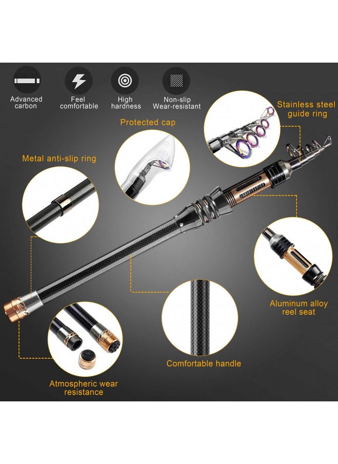 BlueFire Fishing Rod Kit, Carbon Fiber Telescopic Fishing Pole and Reel Combo with Spinning Reel, Line, Lure, Hooks and Carrier Bag, Fishing Gear Set for Beginner Adults Saltwater Freshwater(2.1M) - pzsku/ZE20CC401B0123E396E46Z/45/_/1732282833/35976ef9-d4d8-42ba-b509-e370f01ecbd6