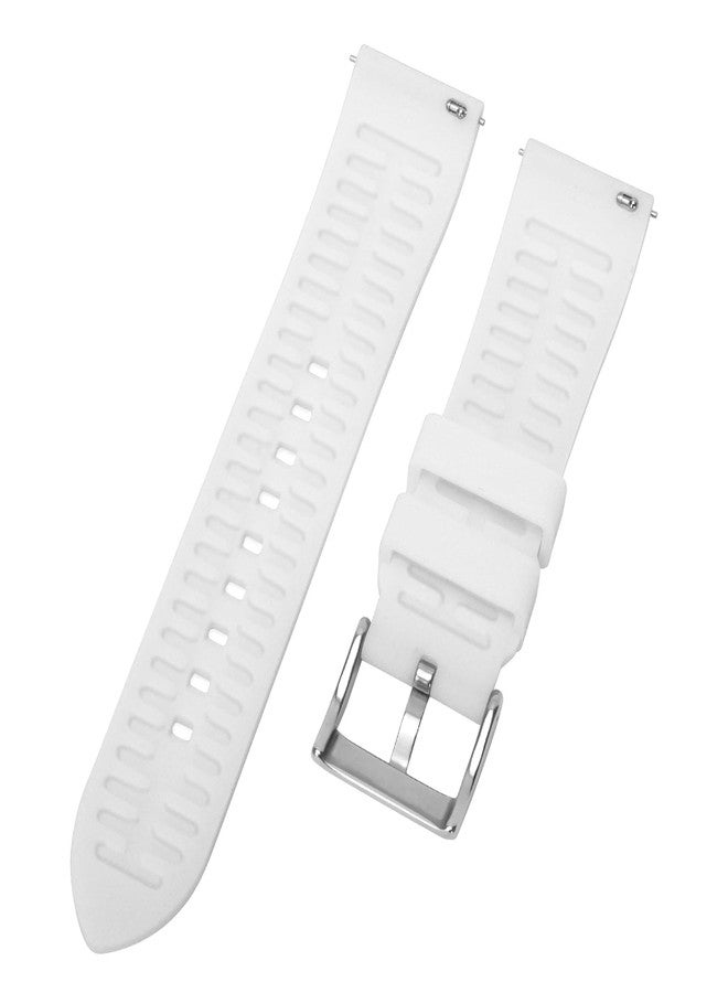 TStrap Silicone Watch Strap 22mm - White Quick Release Watch Band for Mens Womens - Military Waterproof Smart Watches Bracelet Replacement with Clasp Ladies - 18mm 19mm 20mm 21mm 22mm 24mm - Image 3