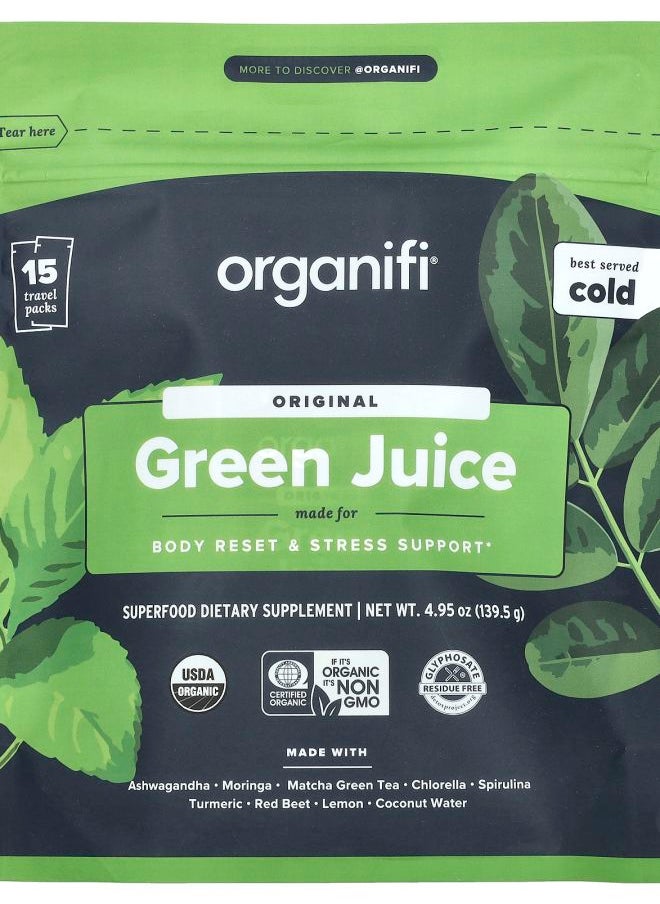 Organifi Original Green Juice 15 Travel Packets 4.95 oz (139.5 g) 