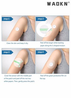 WAOKN 20 Pieces Waterproof Sensor Covers for Freestyle Libre1/2/3 Sweatproof CGM Sensors Adhesive Patches, Adhesive Waterproof Patches Transparent Breathable Sensor Fixing Stickers Anti-Drop Sports Patches  - Image 3