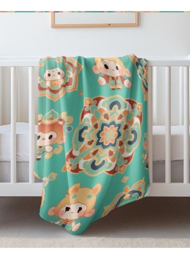 عام بطانية رقيقة من الفانيلا الكرتونية للأطفال والرضع (دافئة ومريحة، ومناسبة للنوم والألعاب) 70 سم * 100 سم - Image 2