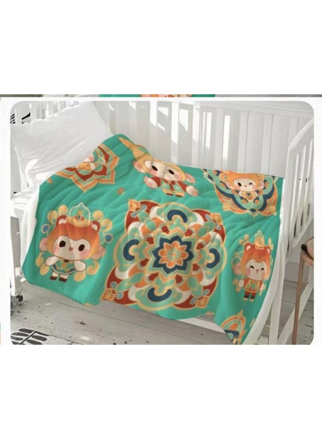 عام بطانية رقيقة من الفانيلا الكرتونية للأطفال والرضع (دافئة ومريحة، ومناسبة للنوم والألعاب) 70 سم * 100 سم - Image 1