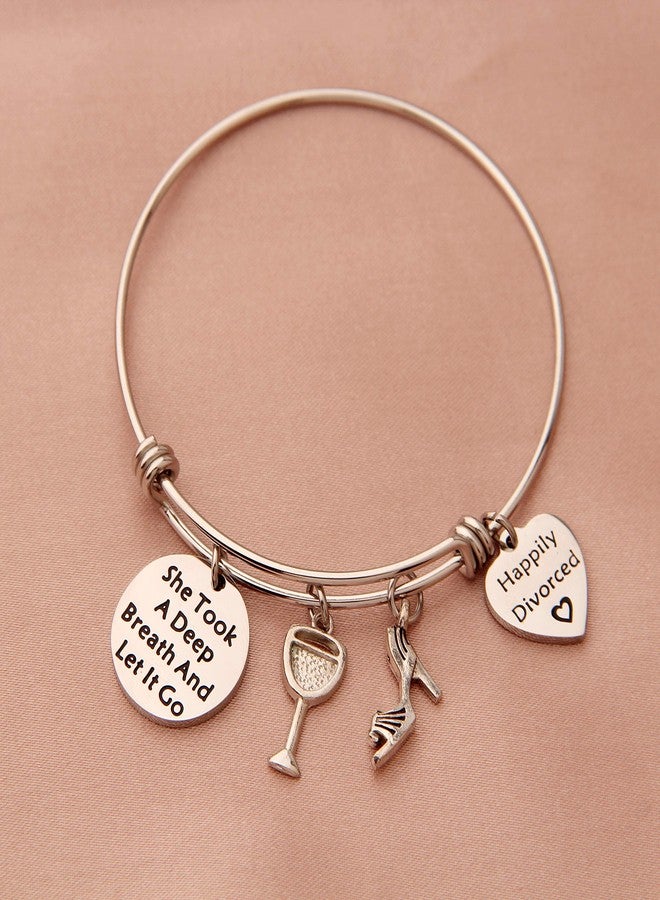 SEIRAA New Beginnings Gift She Took A Deep Breath And Let It Go Bracelet Divorce Gift Encouraging Gift For Her (Happily Divorced) - Image 2