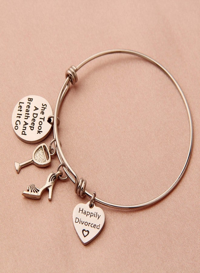 SEIRAA New Beginnings Gift She Took A Deep Breath And Let It Go Bracelet Divorce Gift Encouraging Gift For Her (Happily Divorced) - Image 3
