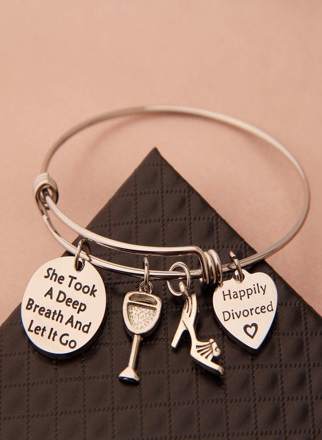 SEIRAA New Beginnings Gift She Took A Deep Breath And Let It Go Bracelet Divorce Gift Encouraging Gift For Her (Happily Divorced) - Image 5
