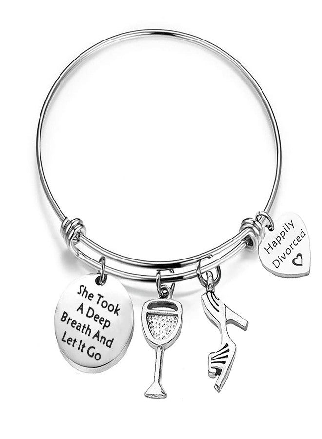 SEIRAA New Beginnings Gift She Took A Deep Breath And Let It Go Bracelet Divorce Gift Encouraging Gift For Her (Happily Divorced) - Image 1