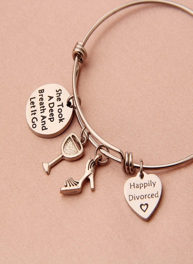 SEIRAA New Beginnings Gift She Took A Deep Breath And Let It Go Bracelet Divorce Gift Encouraging Gift For Her (Happily Divorced) - Image 4