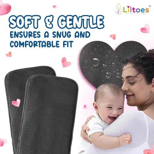 LILTOES SmartDry 5-Layer Booster Pads for Cloth Diaper | High Absorbent 5 Layer Washable and Reusable | Wet Free Booster Inserts | The Ultimate Baby Cloth Diaper Soaker Inserts Pack Of 3 - Image 4