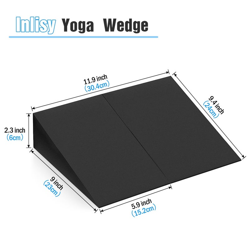 Inlisy 12'' Hard Foam Wedge Slant Board - 2 Pcs Calf Stretcher for Yoga, Squats and Physical Therapy - Image 2