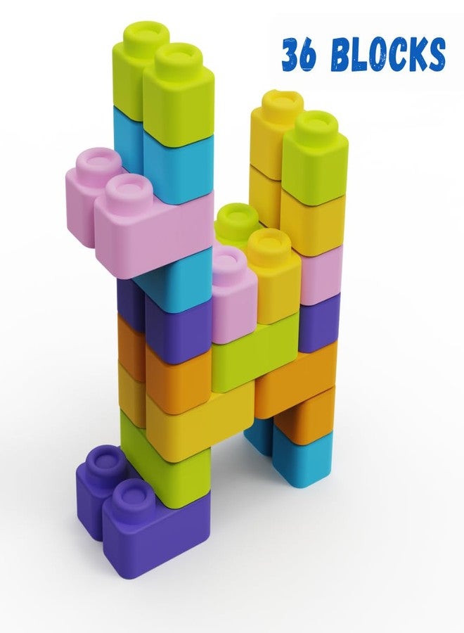 Zephyr Learning Steps - Infant Blocks-4, Montessori Toys for Babies, Early Development, Soft Building Blocks, Block Sets, Colors and Counting, Premium Blocks, Stack Toy, Toddler Block Toys, 36 Pieces - Image 3