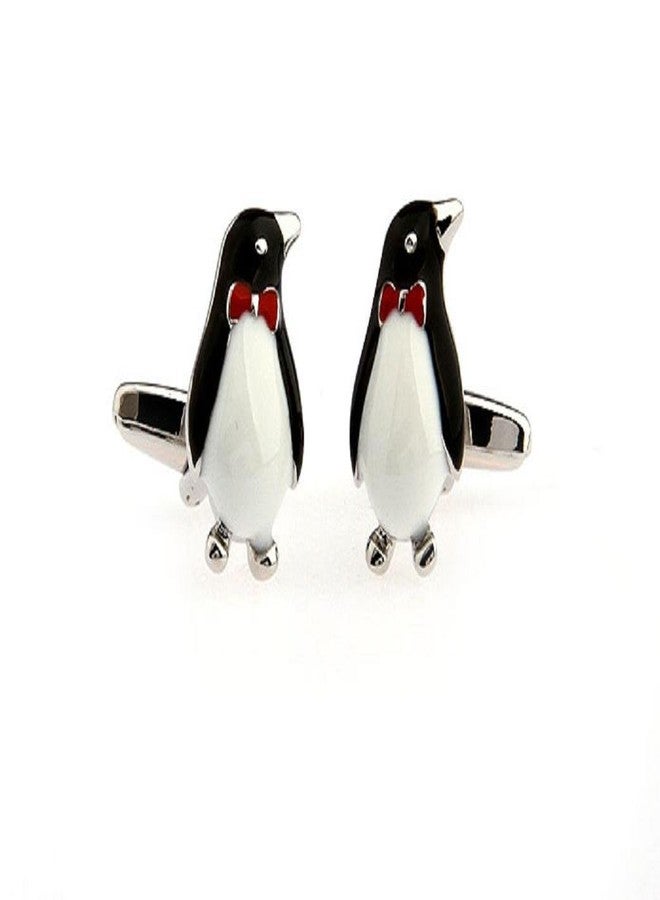 MRCUFF Penguin Formal Pair Cufflinks in a Presentation Gift Box & Polishing Cloth - Image 3