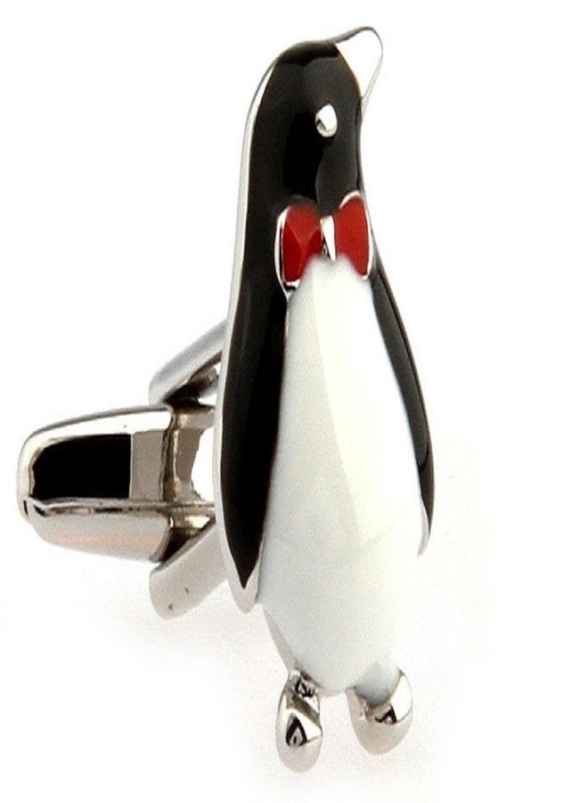 MRCUFF Penguin Formal Pair Cufflinks in a Presentation Gift Box & Polishing Cloth - Image 1