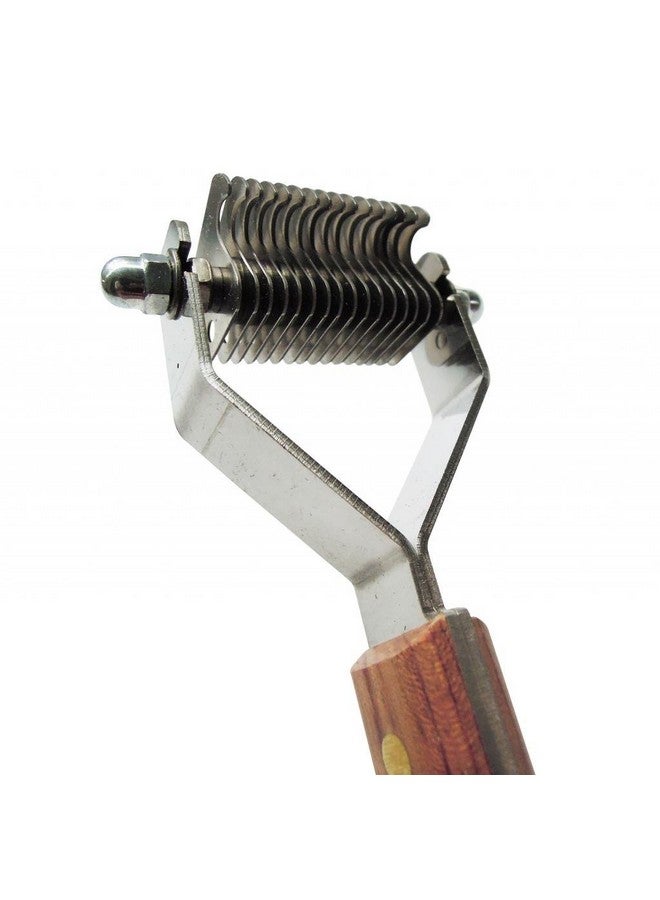 Mars Coat King Dematting Undercoat Grooming Rake Stripper Tool for Dogs and Cats, Stainless Steel with Wooden Handle for Thick Coats, 16-Blade Stripper for Groomers, Pet Owners - Image 4
