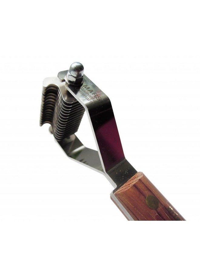 Mars Coat King Dematting Undercoat Grooming Rake Stripper Tool for Dogs and Cats, Stainless Steel with Wooden Handle for Thick Coats, 16-Blade Stripper for Groomers, Pet Owners - Image 3