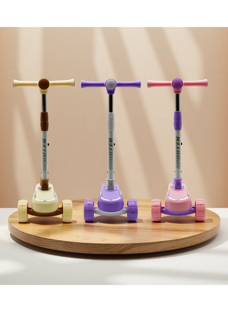 EASY FUTURE 3-8 Years Kids Scooter with Foldable Frame, Adjustable Handlebar, LED PU Wheels, Rear Brake - Image 5