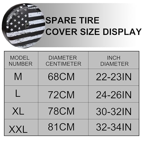 MOONET Tire Cover with Camera Hole, for Jeep Wrangler JL with Back-up Camera, Sport & Sahara (2018-2025) White Flag, Fits 245/75R17, 255/75R17, 255/70R18 - Image 3