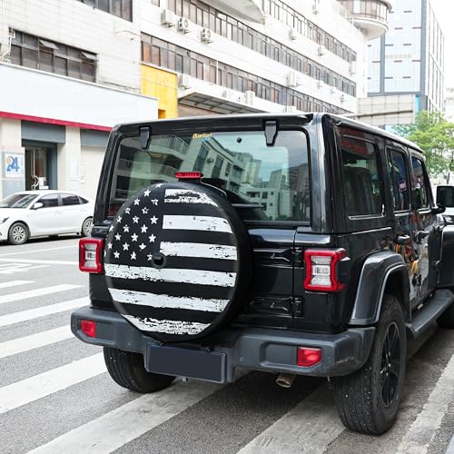 MOONET Tire Cover with Camera Hole, for Jeep Wrangler JL with Back-up Camera, Sport & Sahara (2018-2025) White Flag, Fits 245/75R17, 255/75R17, 255/70R18 - Image 4