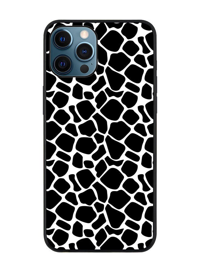 Stylizedd Rugged Black edge case for Apple iPhone 12 Pro Max Slim fit Soft Case Flexible Rubber Edges Anti Drop TPU Gel Thin Cover - Cow Skin Print - Image 1
