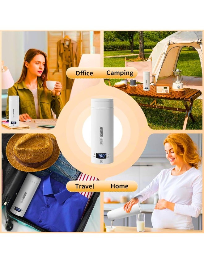 Chase Up 500ml Portable Electric Travel Kettle,316 Stainless Steel Water Boiler with 4-Temp Precision Heating, Auto Shut-Off & Dry-Boil Protection for Coffee/Tea, Compact Camping Design (White)  - Image 3