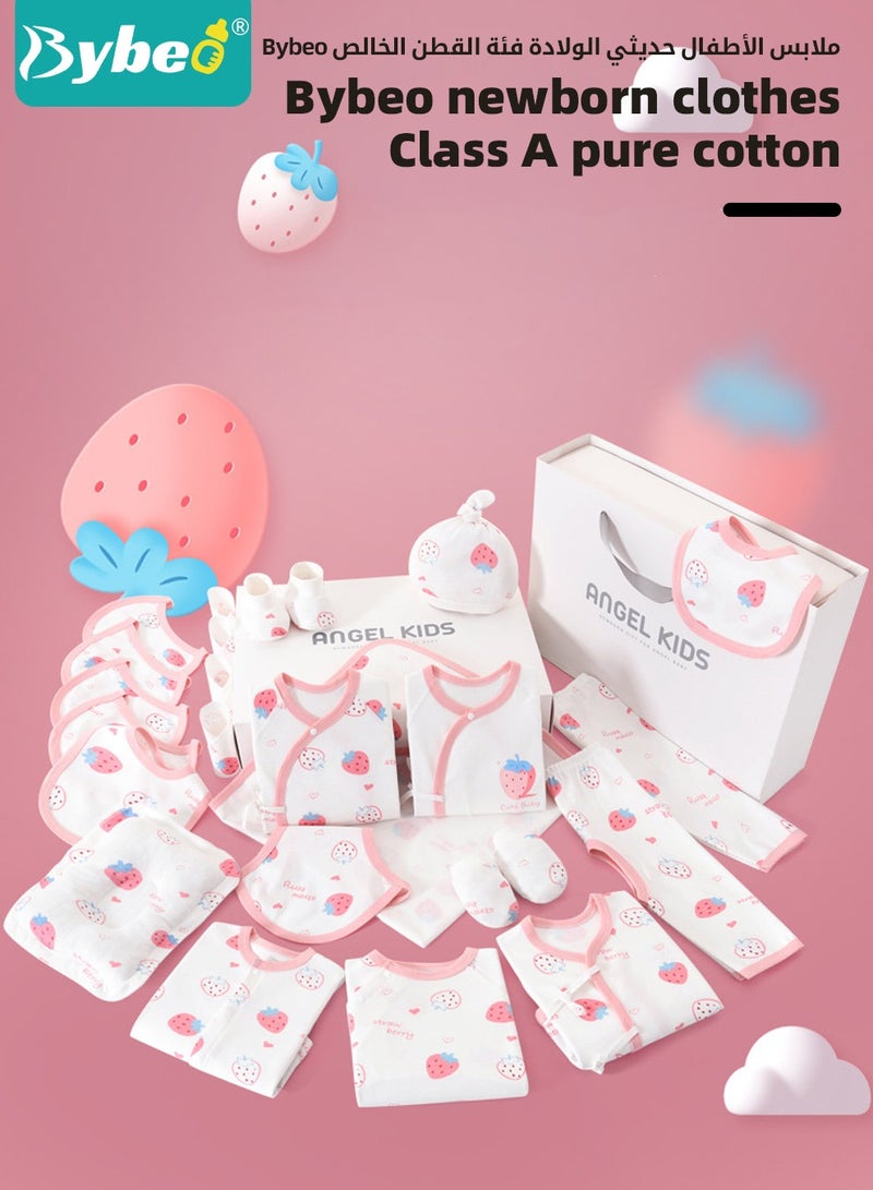 Bybeo 24PCS Newborn Baby Gift Set, Newborn Layette Gift Set for Boys and Girls, Babies Essential Clothes Accessories with Baby Blanket, 100% Premium Cotton, for Spring Summer Autumn Winter - Image 3