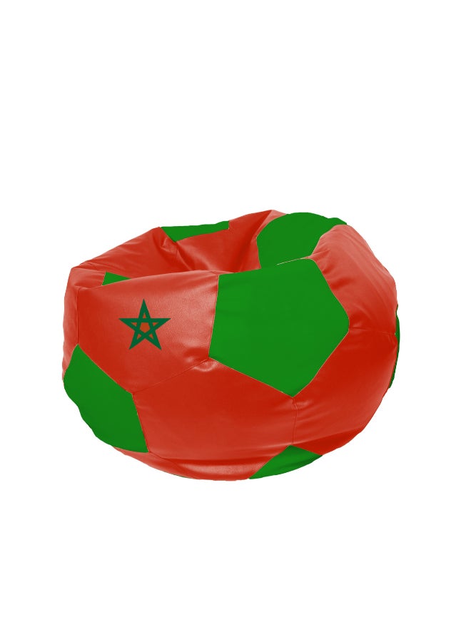 Fatbag Morocco Football Style Bean Bag | Morocco Flag Print | Faux Leather | Filled Bean Bag for Kids & Adults - Image 2