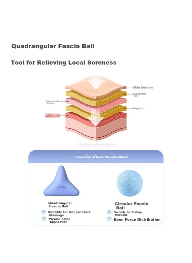 Li-Ning Li-ning Four-angle Fascia Ball For Massage, Foot, Scapula, Yoga, Fitness, Muscle Relaxation, Waist And Hip Release, Meridian Dredging  - Image 3