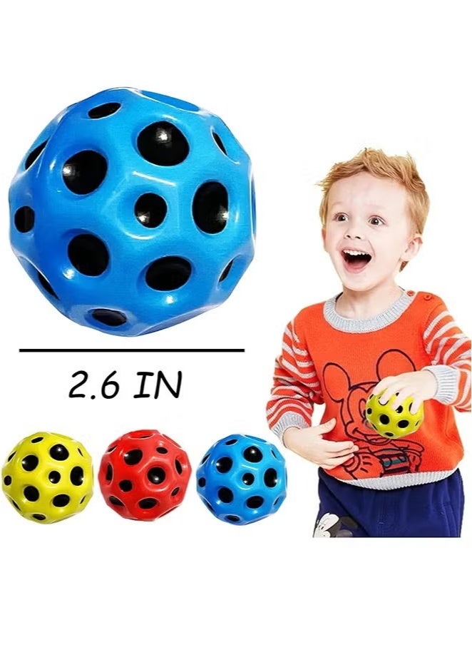 3 Piece Space Ball & High Bounce Hole Ball – Super Bouncy Moon Ball & PU Rubber Ball for Kids & Adults | Hand-Eye Coordination, Stress Relief, Outdoor & Sports Play(  Give Away Wristband) - Image 5