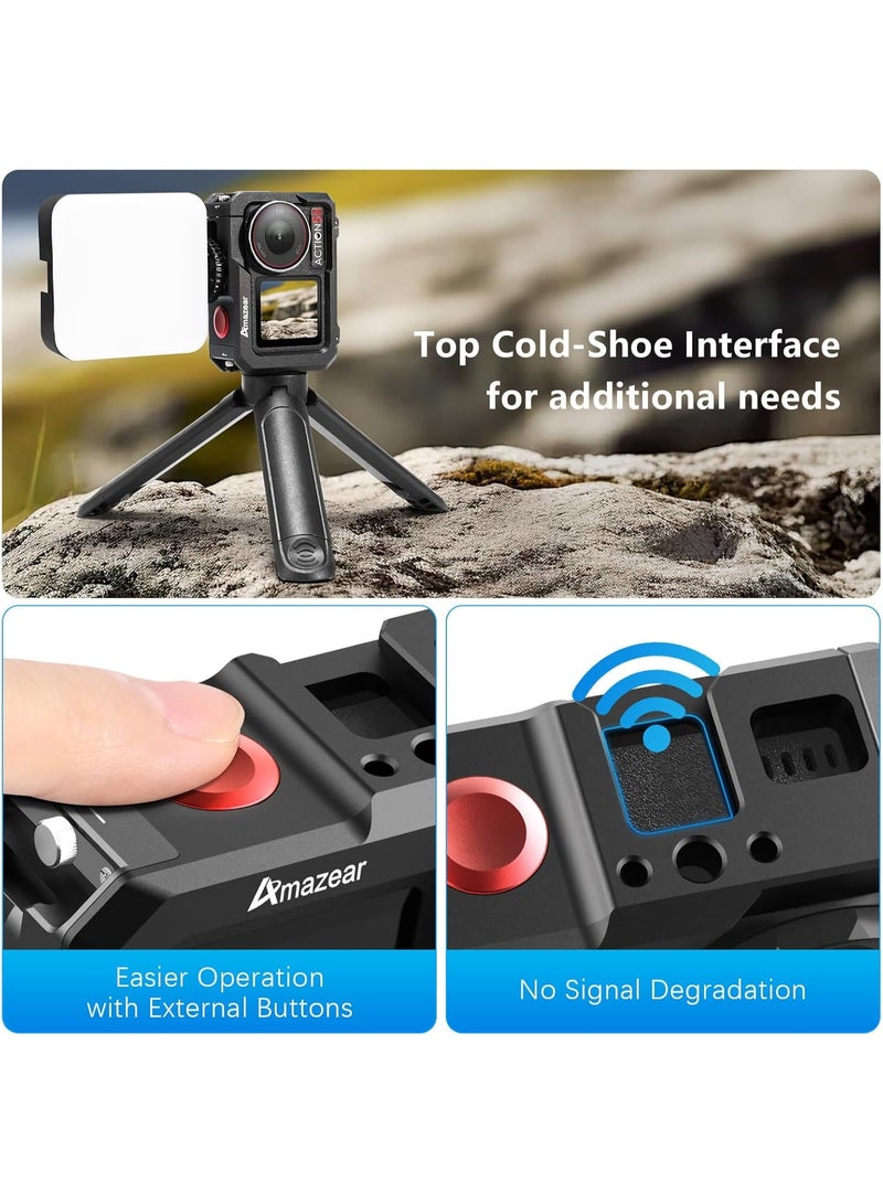 AMAZEAR dji osmo action 5 pro Metal Cage for DJI Osmo Action 5 Pro,DJI Action3/4/5 Pro Premium Accessories Multifunction Protective Frame Case Aluminum Housing Camera Expansion Protector - Image 5