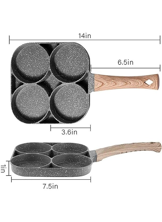 Arabest Non-Stick Frying Pan with 4 Hole Pancake Pan Fried Egg Burger Pan  - Image 2