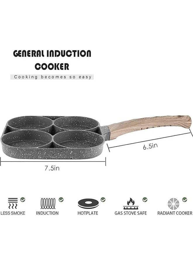 Arabest Non-Stick Frying Pan with 4 Hole Pancake Pan Fried Egg Burger Pan  - Image 3