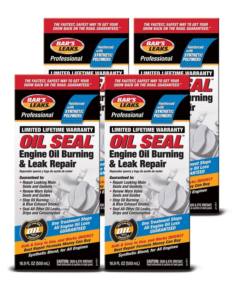 Bar's Leaks OS-1-4PK Oil Seal Engine Oil Burning/Leak Repair, 16.9 oz, (Pack of 4)