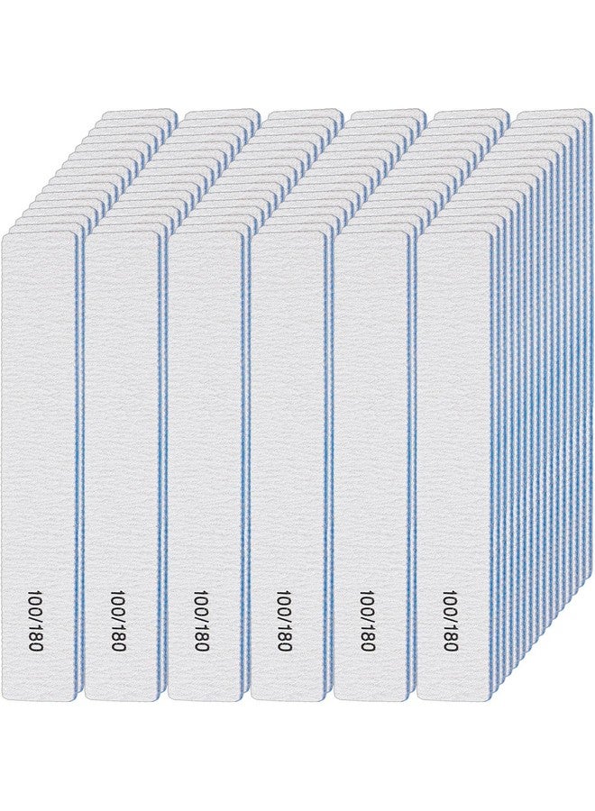 Lanties 200 Pcs 100/180 Grit Nail Files Professional Reusable Nail Files Double Sided Emery Boards for Acrylic and Gel Nails Washable Nail Styling File Manicure Tools for Beauty Salons and Home - Image 1