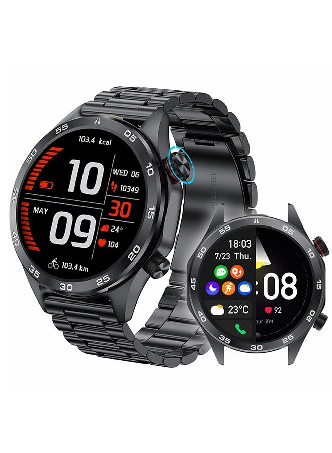 RollsTimi  Smart Watch for Men 1.52" HD Sports Fitness Tracker Men's Smartwatch for Men with LED Flashlight, IP67 Waterproof Smartwatch with Heart Rate Sleep Monitor for iOS Android - Image 1