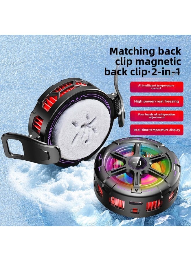 Magnetic Radiator Icing Refrigeration Semiconductor Back Clip Type High-power Game E-sports Chicken Eating Live Cooling Artifact-Colour:Real-time Temperature Display丨4-speed Cooling丨ai Intelligent Control [clips Need To Be Purchased Separately]  - Image 2