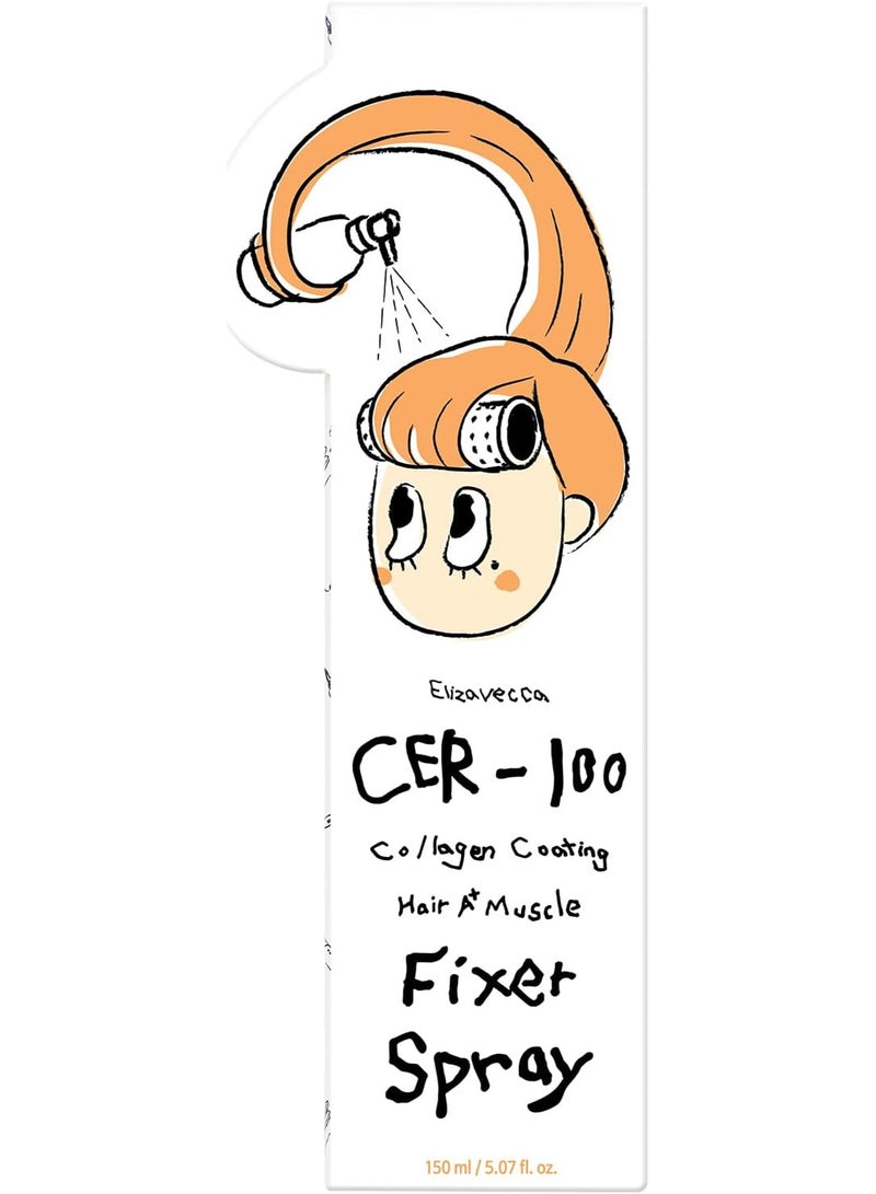 Elizavecca CER-100 Collagen Coating Hair A+ Muscle Fixer Spray 150ml/5.07 fl.oz. - anti-frizz spray keeps hair frizz-free / Hair Fix & Strong Hold / Styling / Volumizing / Texturizing / Hair Setting - Image 3