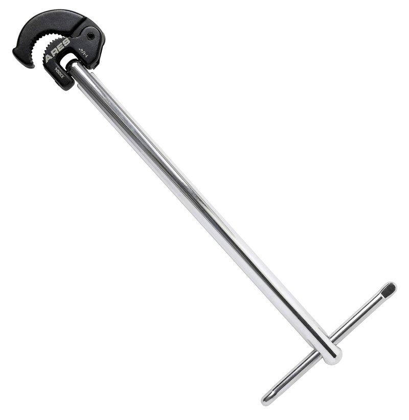 ARES 33004-11-Inch Basin Wrench with Adjustable Jaw - Jaw Adjusts from 3/8 Inch to 1 1/4 Inch - Basin Wrenches Increase Access in Tight Spaces - Image 1