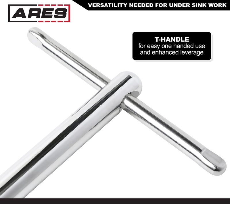 ARES 33004-11-Inch Basin Wrench with Adjustable Jaw - Jaw Adjusts from 3/8 Inch to 1 1/4 Inch - Basin Wrenches Increase Access in Tight Spaces - Image 5