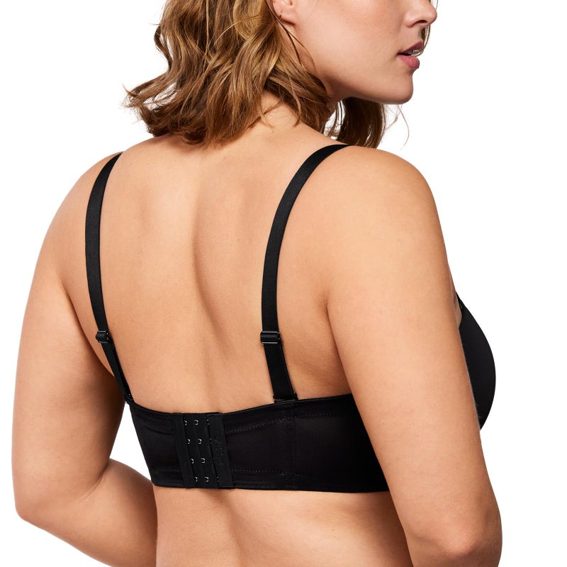 HSIA Strapless Bras for Women Large Bust Non Slip Full Coverage Underwire Supportive Multiway Strapless Bra Plus Size Black - Image 5