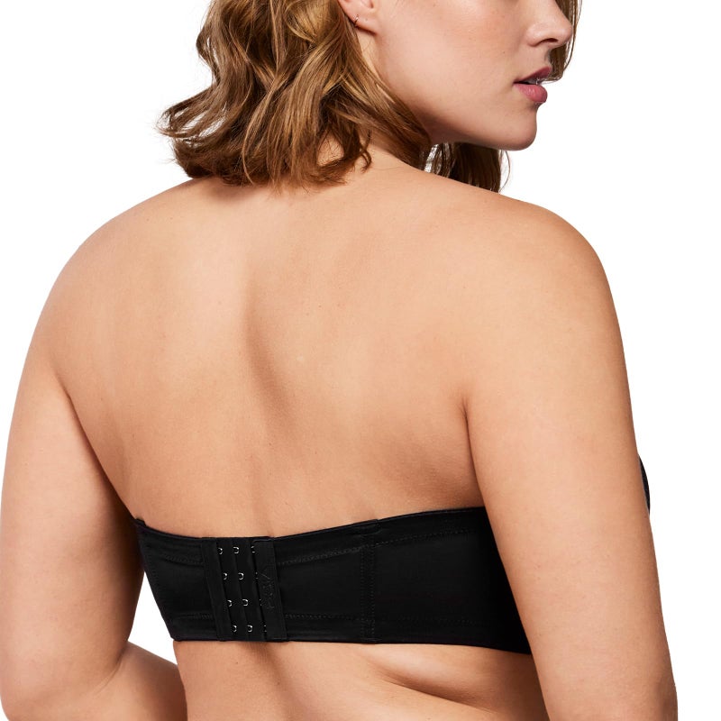HSIA Strapless Bras for Women Large Bust Non Slip Full Coverage Underwire Supportive Multiway Strapless Bra Plus Size Black - Image 3