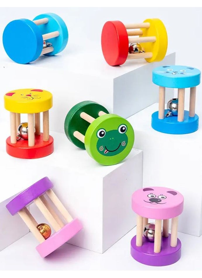 Filly Cartoon Wooden Rattle Young Children's Educational Early Education Off Musical Instrument Baby Music Toys(Assorted one item  only)  - Image 1
